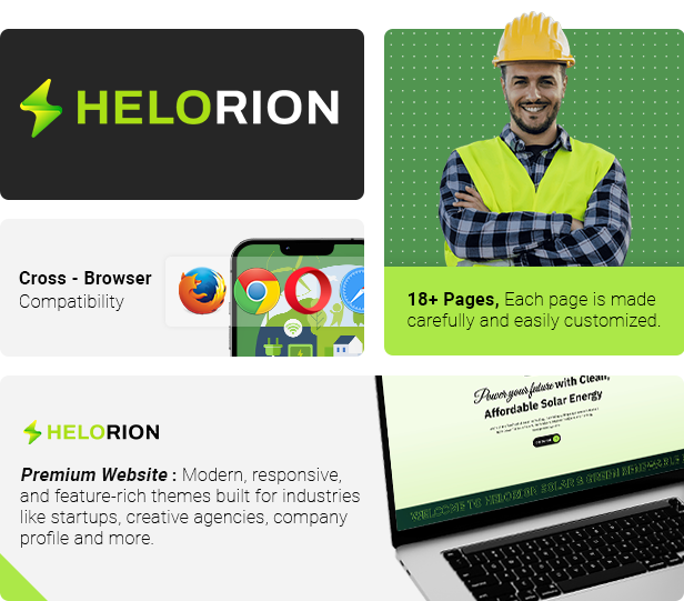 Helorion - Solar & Green Renewable Energy Company Elementor Template Kit